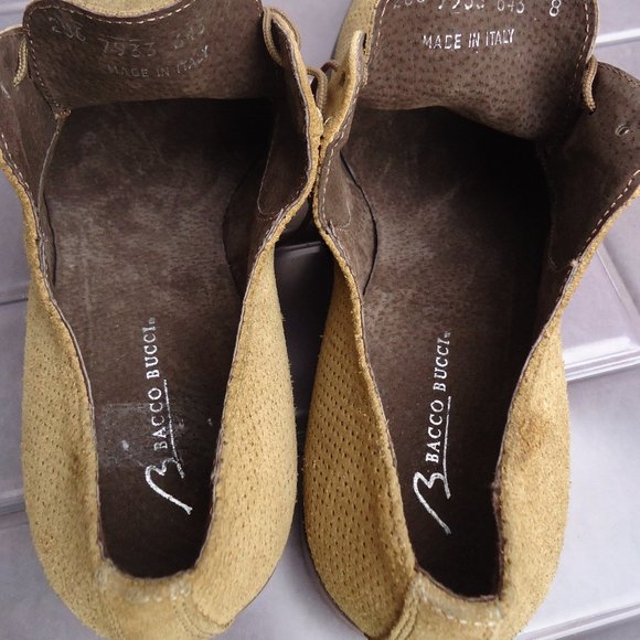 SIZE 8. BACCO BUCCI perforated suede leather oxford dress shoes. main image 13